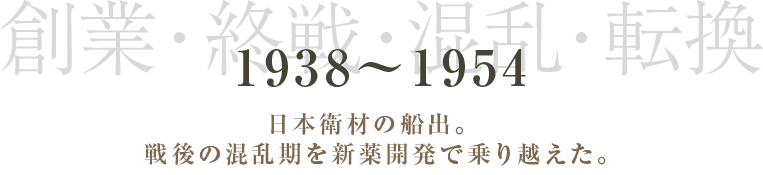 1938～1954 創業・終戦・混乱・転換 日本衛材の船出。戦後の混乱期を新薬開発で乗り越えた。