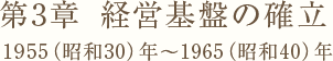 第3章　経営基盤の確立 1955（昭和30）年～1965（昭和40）年