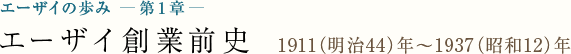 エーザイの歩み - 第1章 - エーザイ創業前史 [1911（明治44）年～1937（昭和12）年]